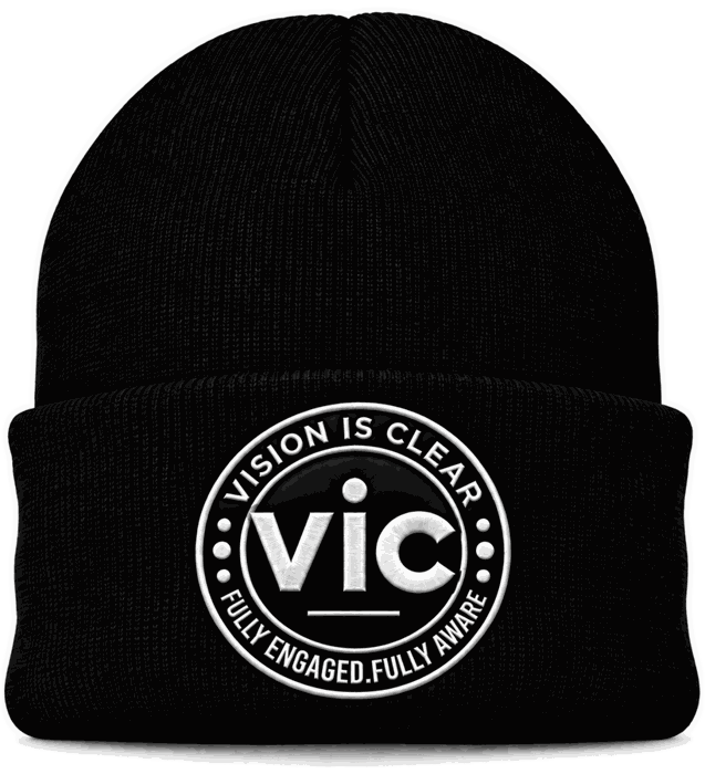 VIC cuffed beanie in black